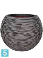 Кашпо Capi nature rib nl vase ball, антрацит d-62 h-48 см в #REGION_NAME_DECLINE_PP#