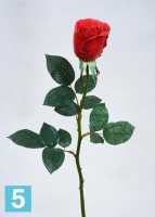 Искусственный цветок для декора роза Sensitive Botanic "Джессика" 5d*72h красная (полуоткрытая)