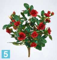 Красные искусственные розы, куст h30 см 4 ветки без кашпо в Москве