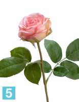 Искусственный цветок для декора Роза Флорибунда Мидл нежно-розовая д-8 см TREEZ Collection в Москве