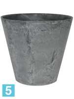 Кашпо Artstone claire pot, серое d-17 h-15 см