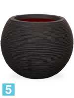 Кашпо Capi nature rib nl vase vase ball, черное d-38 h-33 см в #REGION_NAME_DECLINE_PP#