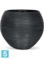 Кашпо Capi nature vase ball rib ii, черное d-19 h-16 см в #REGION_NAME_DECLINE_PP#