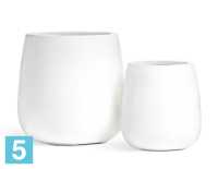 Кашпо TREEZ Effectory Gloss Design чаша, белый глянцевый лак 49-d, 50-h в #REGION_NAME_DECLINE_PP#