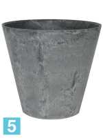 Кашпо Artstone claire pot, серое d-22 h-20 см