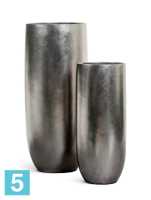 Кашпо с автополивом TREEZ Effectory Metal Высокий округлый конус, стальное серебро 31-d, 72-h в #REGION_NAME_DECLINE_PP#