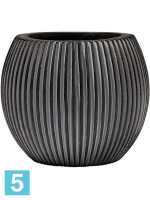 Кашпо Capi nature vase ball groove iii, черное d-17 h-14 см в #REGION_NAME_DECLINE_PP#
