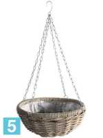 Кашпо подвесное Rattan hanging basket antique, серое d-50 h-23 см в #REGION_NAME_DECLINE_PP#