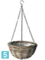 Кашпо подвесное Rattan hanging basket antique, серое d-40 h-17 см в #REGION_NAME_DECLINE_PP#