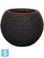 Кашпо Capi nature rib nl vase vase ball, черное d-62 h-48 см в #REGION_NAME_DECLINE_PP#