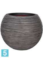 Кашпо Capi nature rib nl vase ball, антрацит d-40 h-32 см в #REGION_NAME_DECLINE_PP#