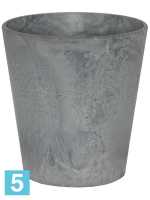 Кашпо Artstone claire pot, серое d-13 h-14 см