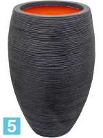 Кашпо Capi nature rib nl vase vase elegant deluxe, черное d-56 h-86 см в #REGION_NAME_DECLINE_PP#