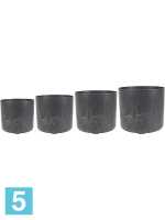 Кашпо Artstone celine pot, черное (набор 4 шт) d-20 h-18 см в #REGION_NAME_DECLINE_PP#