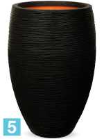 Кашпо Capi nature rib nl vase vase elegant deluxe, черное d-45 h-72 см в #REGION_NAME_DECLINE_PP#