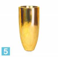 Высокое кашпо Fleur ami Pandora Gold leaf (single wall) 35-d, 60-h, золотое