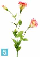 Искусственный цветок для декора Лизиантус Sensitive Botanic бело-розовый (3 искусственных цветка)