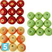 Яблоки искусственные, d-3 см., ассорти, 12 шт.