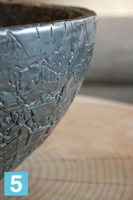 Напольное кашпо Fleur ami Crackle Bowl Aluminium 40-d, 18-h, серебряное в Санкт-Петербурге