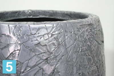 Высокое кашпо Fleur ami Crackle Aluminium 38-d, 70-h, серебряное в Санкт-Петербурге