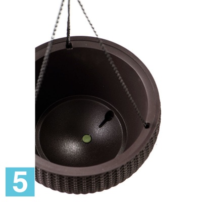 Кашпо Keter Rattan Hanging Sphere подвесное, виски-коричневое 35-d, 22-h в #REGION_NAME_DECLINE_PP#