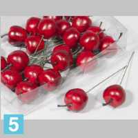 Яблоки искусственные, d-3.5, h-9 см., красные, матовые, 24 шт, на пике в #REGION_NAME_DECLINE_PP#