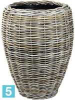 Кашпо Drypot rattan vase, серое d-48 h-62 см в #REGION_NAME_DECLINE_PP#