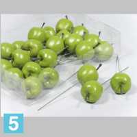 Яблоки искусственные, d-3.5, h-9 см., зеленые, матовые, 24 шт, на пике в #REGION_NAME_DECLINE_PP#