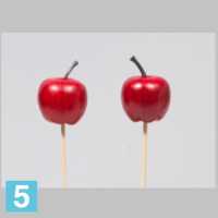 Яблоки искусственные, d-4.5, h-10 см., красные, матовые, 12 шт, на пике в #REGION_NAME_DECLINE_PP#